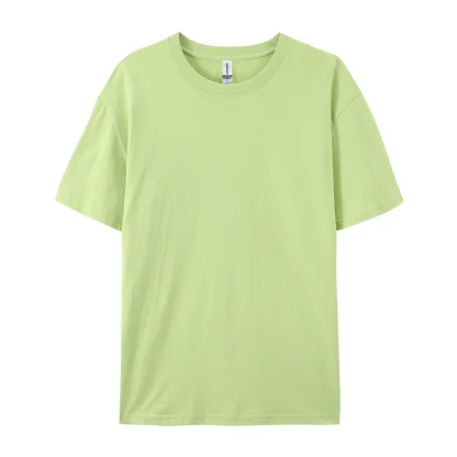 Short Sleeve Plain Shirt with Crewneck - Image 2