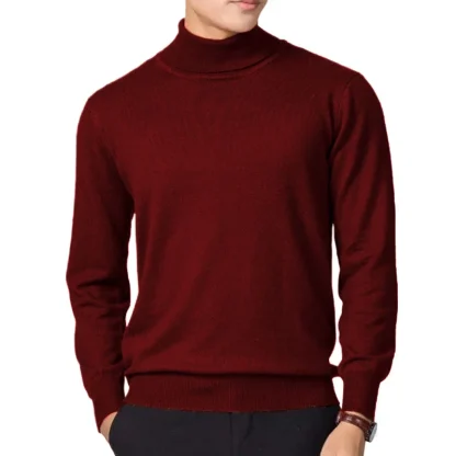Knitted Turtleneck Solid Top with Long Sleeve - Image 9