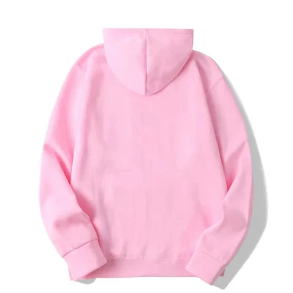 Drawstring Hoodie with Plain Color Design - Image 6