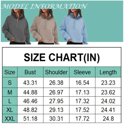 Half Zip Solid Pullover with Stand Collar - Image 15