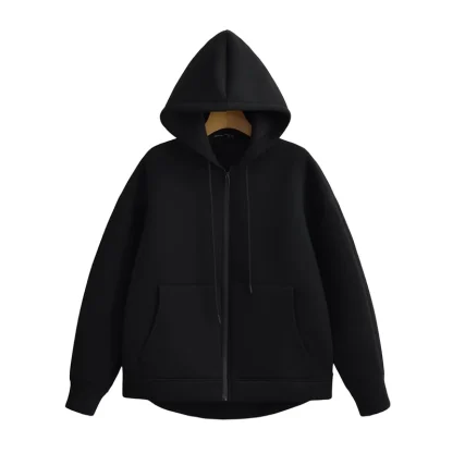 Cozy Hooded Jacket with Zippered Front - Image 13