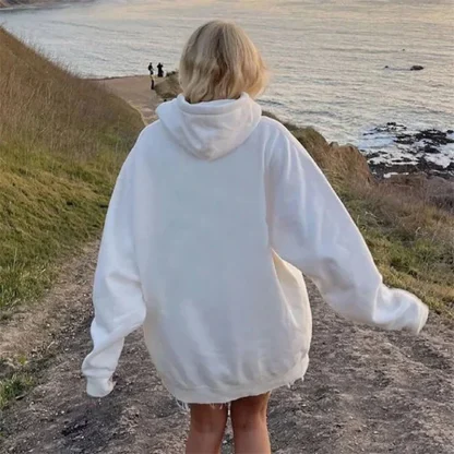 Solid Color Hoodie Pullover with Pockets - Image 4