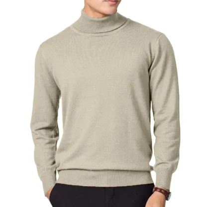Knitted Turtleneck Solid Top with Long Sleeve - Image 5