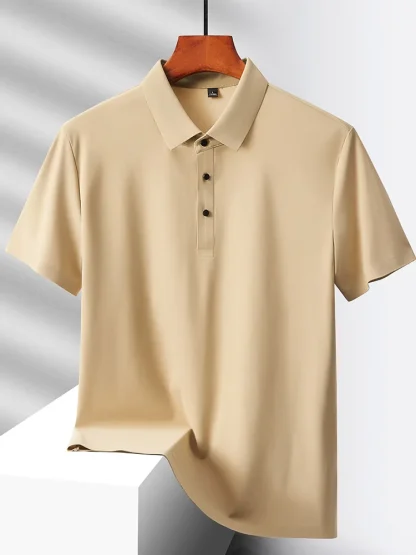 Quick-Dry Short Sleeve Plain Polo Shirt - Image 9