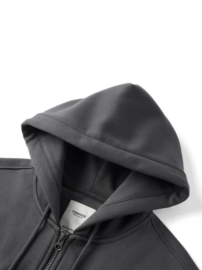 Double Zippered Hoodie Plain Jacket - Image 4