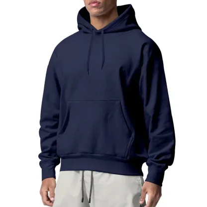 Solid Color Hoodie Pullover with Pockets