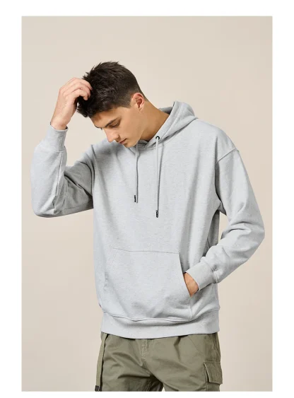 Drawstring Hooded Pullover with Long Sleeve - Image 2