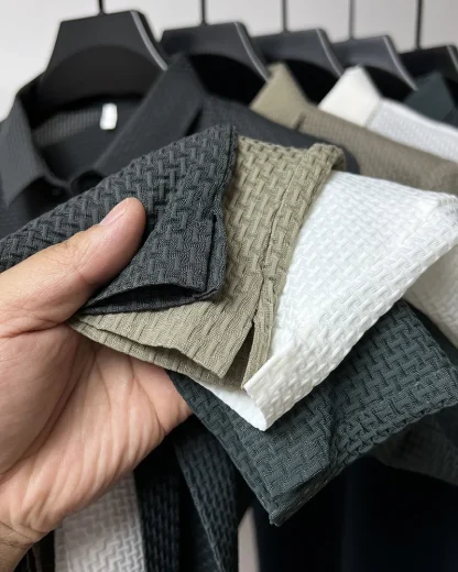 Plain Color Polo Shirt with Breathable Fabric - Image 13