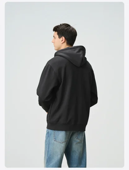 Double Zippered Hoodie Plain Jacket - Image 3