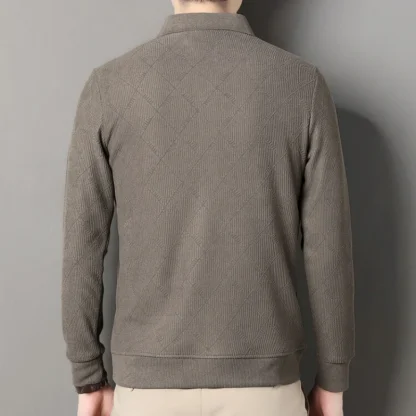 Thickened Blank Polo Shirt with Long Sleeve - Image 2