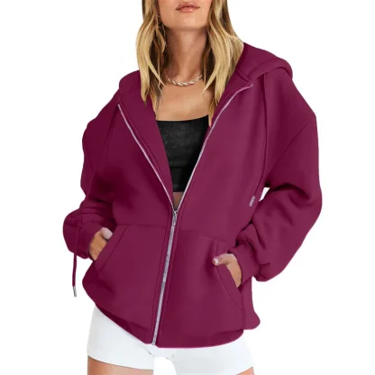 Zippered Hooded Jacket with Side Pockets - Image 14