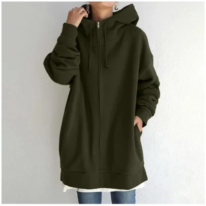 Hooded Zip Jacket with Double Side Pocket - Image 13