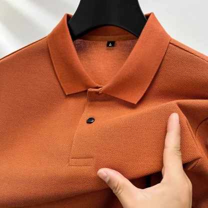 Sweat-Absorbent Polo Shirt with Button Neckline - Image 5