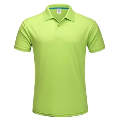 Plain Color Polo Shirt with Quick Dry Fabric - Image 5