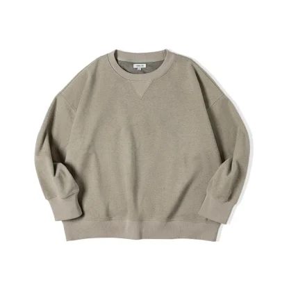 Basic Solid Color Sweatshirt with O-neck