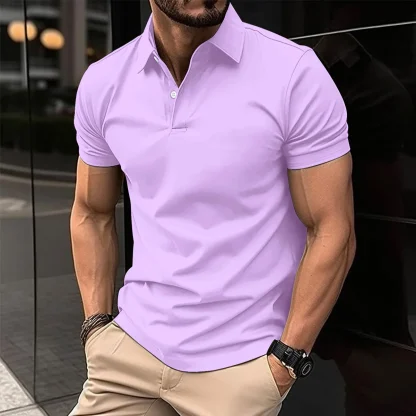 Plain Polo Shirt with Short Sleeve - Image 9