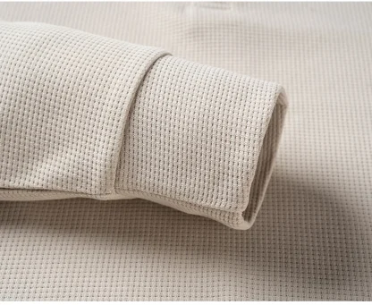 Casual Waffle Polo Shirt with Breathable Fabric - Image 3