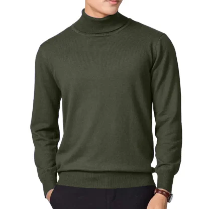 Knitted Turtleneck Solid Top with Long Sleeve - Image 6