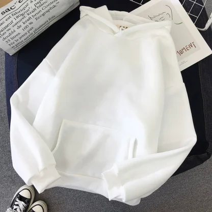 Plus Size Solid Hoodie with Pocket - Image 8