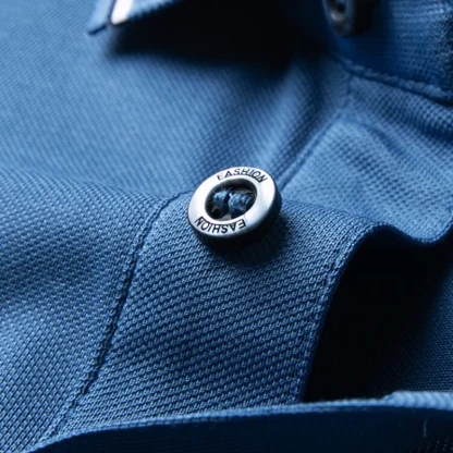 Soft Blank Polo Shirt with Buttoned Neckline - Image 4