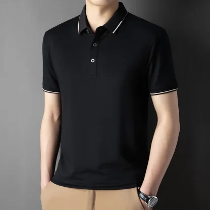 Soft Blank Polo Shirt with Buttoned Neckline - Image 11