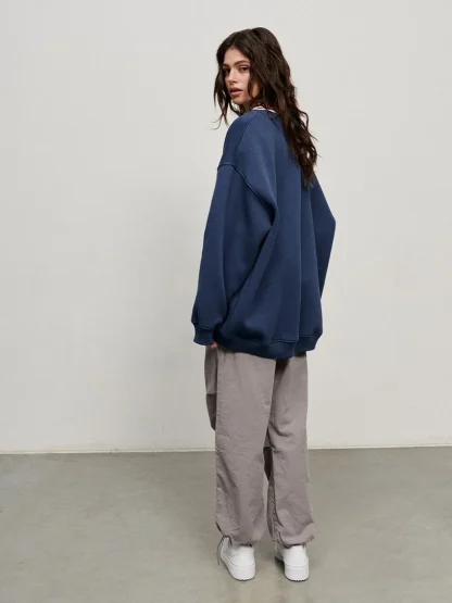 Oversized Blank Sweatshirts with Warm Fleece - Image 7