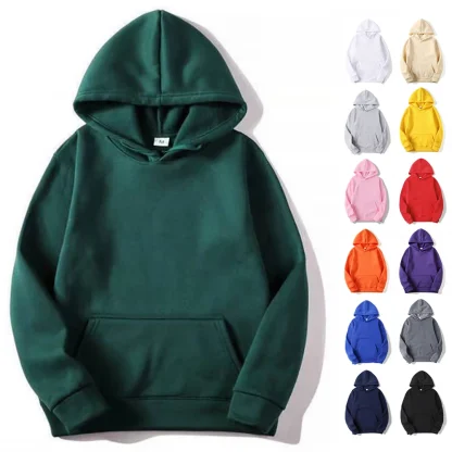 Drawstring Hoodie with Plain Color Design - Image 10