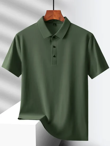 Quick-Dry Short Sleeve Plain Polo Shirt - Image 5