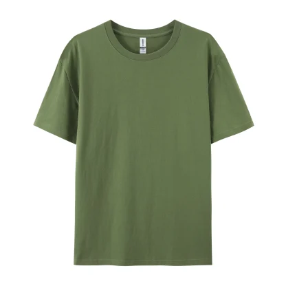 Short Sleeve Plain Shirt with Crewneck