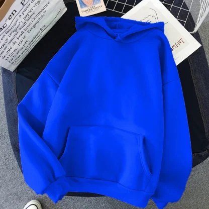 Plus Size Solid Hoodie with Pocket - Image 6