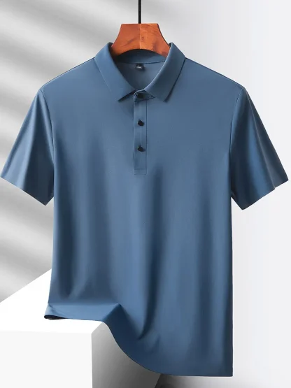 Quick-Dry Short Sleeve Plain Polo Shirt - Image 2