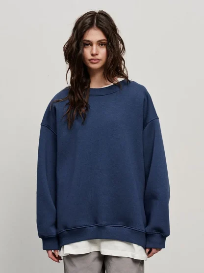 Oversized Blank Sweatshirts with Warm Fleece - Image 6