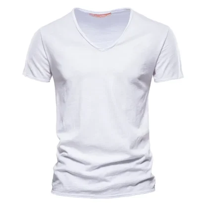 Blank V-neck T-shirt with Slim Fit Design - Image 3