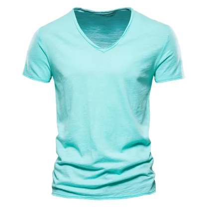 Blank V-neck T-shirt with Slim Fit Design - Image 2