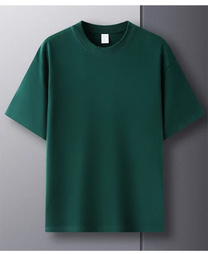 Minimalist Plain T-shirt with Round Neck - Image 14