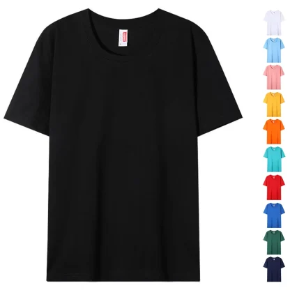 Unisex Crew Neck Plain Shirt with Short Sleeve - Image 13