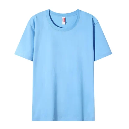 Unisex Crew Neck Plain Shirt with Short Sleeve - Image 6