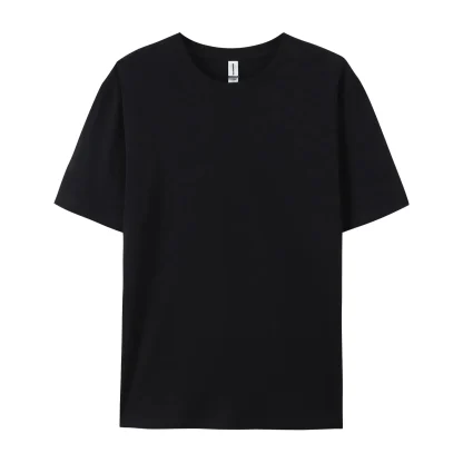 Short Sleeve Plain Shirt with Crewneck - Image 4