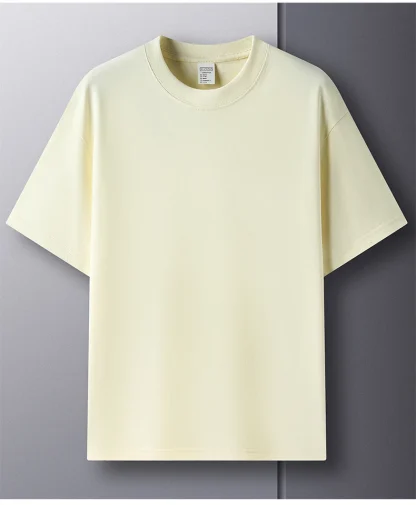 Minimalist Plain T-shirt with Round Neck - Image 10