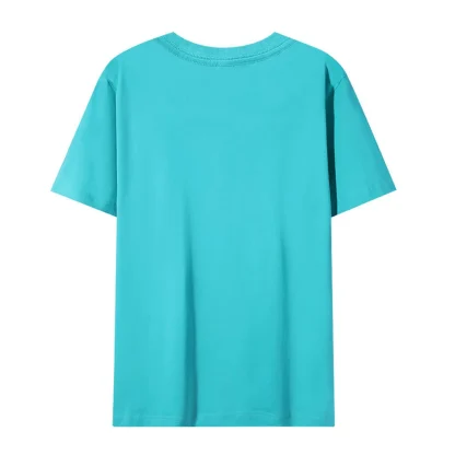 Unisex Crew Neck Plain Shirt with Short Sleeve - Image 2