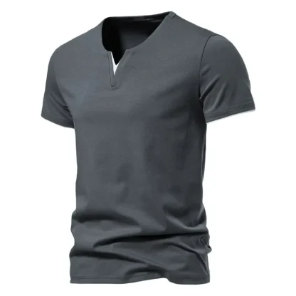 V-neck Lightweight Blank Shirt with Slim Fit