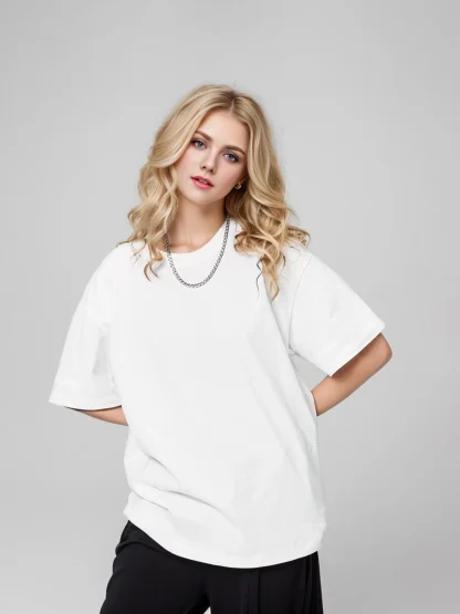 Oversized Short Sleeve Shirt with Crew Neck