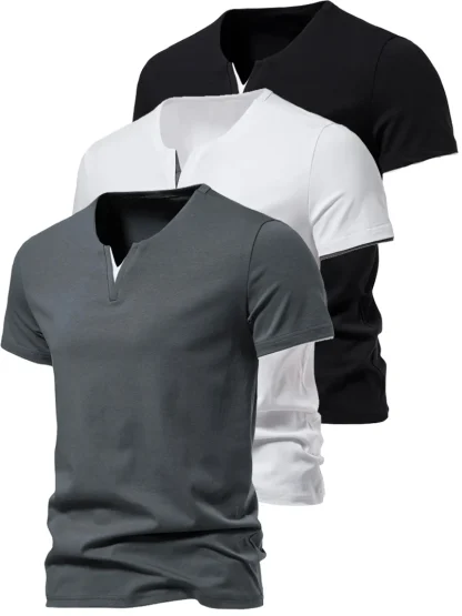 V-neck Lightweight Blank Shirt with Slim Fit - Image 10