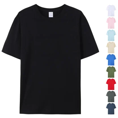 Basic Plain T-shirt with Crew Neck - Image 13