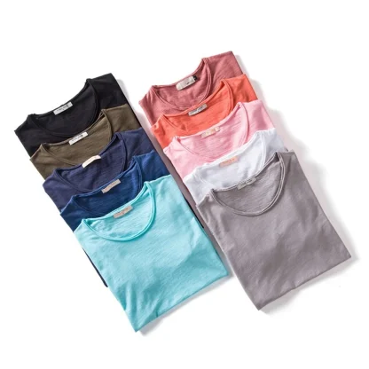 Blank V-neck T-shirt with Slim Fit Design - Image 9