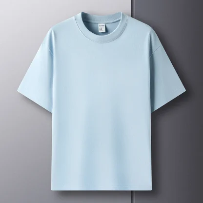 Minimalist Plain T-shirt with Round Neck - Image 7