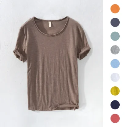 Soft Breathable Solid Shirt with O-neck - Image 6