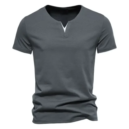 V-neck Lightweight Blank Shirt with Slim Fit - Image 2