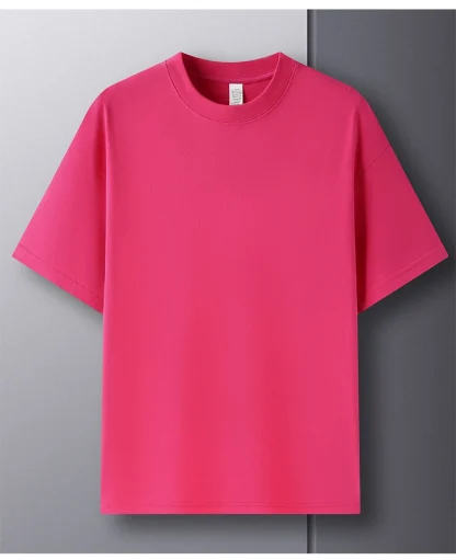 Minimalist Plain T-shirt with Round Neck - Image 11