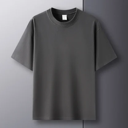 Minimalist Plain T-shirt with Round Neck - Image 6